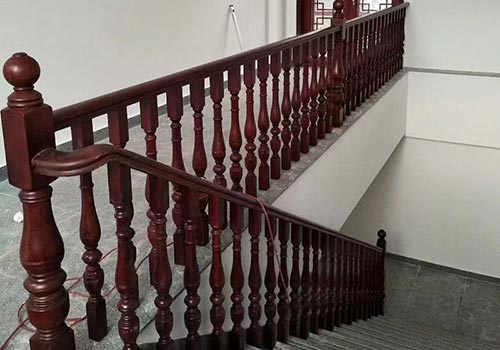 豐臺家庭裝修中式實木樓梯定制設計效果圖