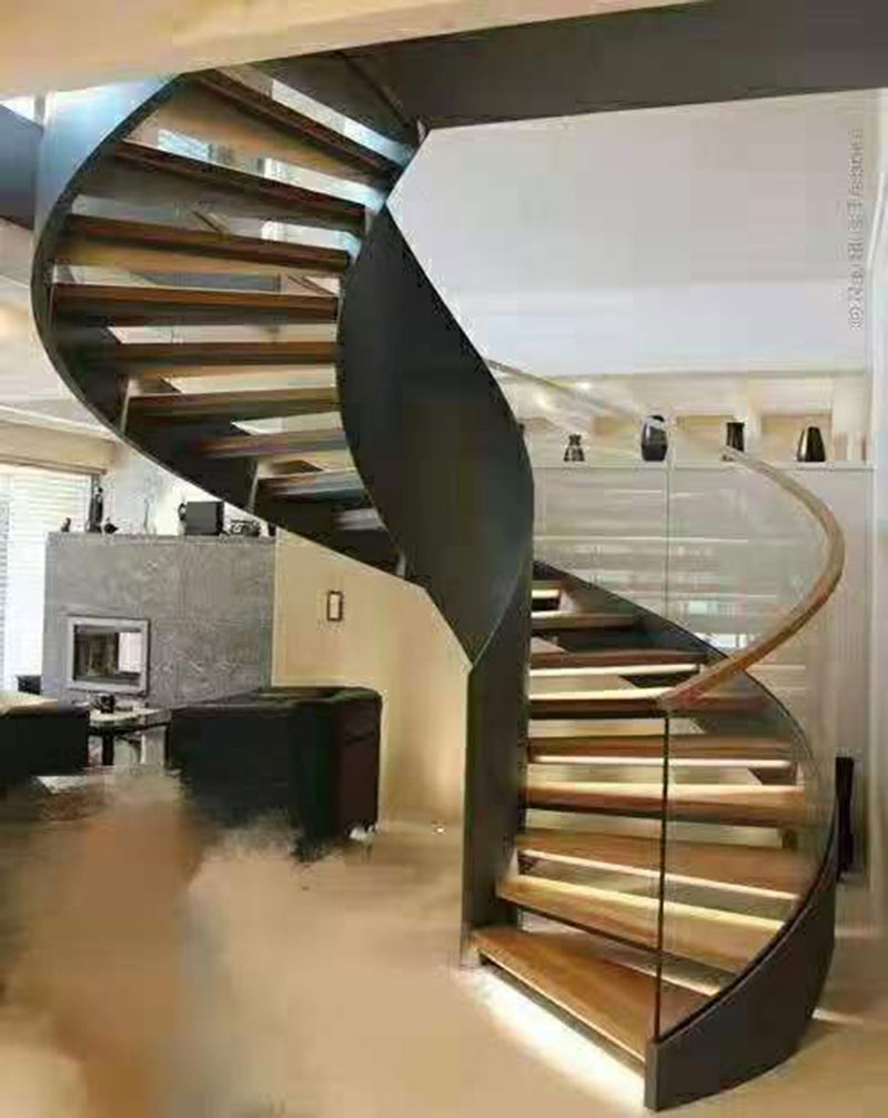 鋼木結構旋轉樓梯設計效果圖