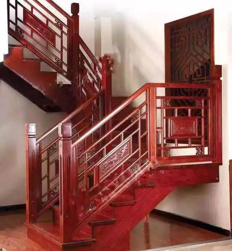 別墅實(shí)木樓梯效果圖