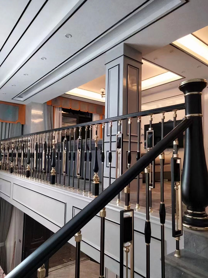 銅藝樓梯扶手設計效果圖