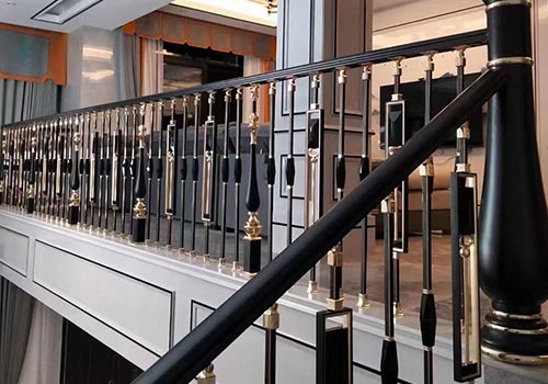 農村自建別墅銅藝樓梯扶手設計效果圖