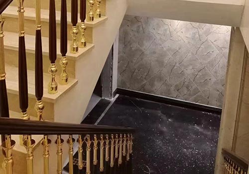 豐臺獨棟別墅室內直行樓梯扶手定制設計裝修效果圖